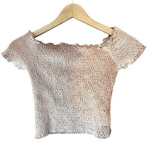LIGHT BEFORE DARK • women’s size medium light pink ruffle crop top